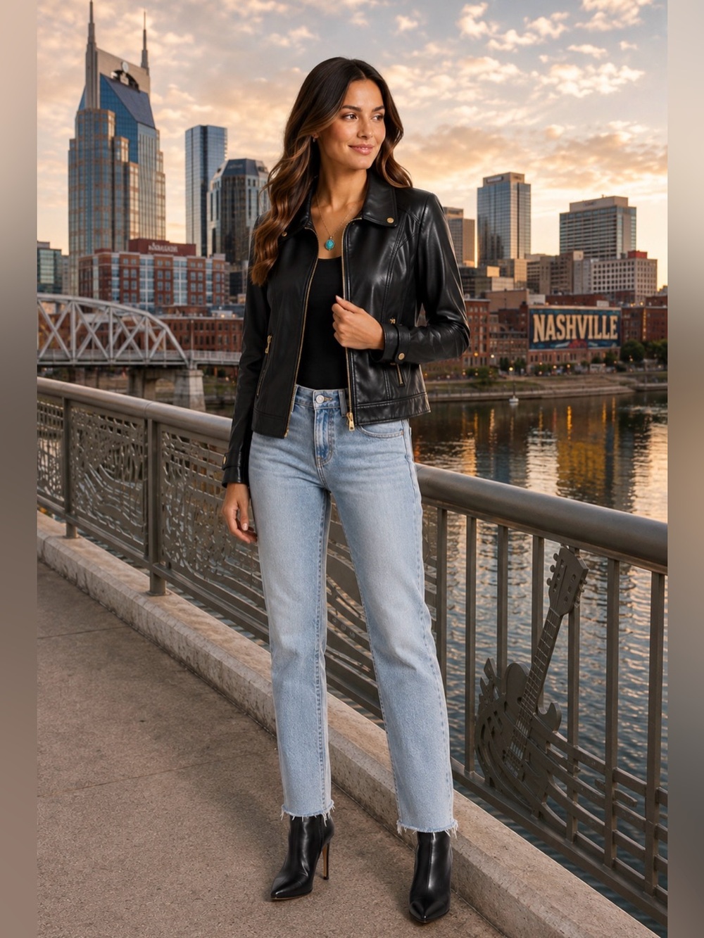 Via Spiga Genuine Leather Moto Jacket